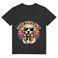 Herren Premium Bio V-Neck T-Shirt Good vibes only with dog