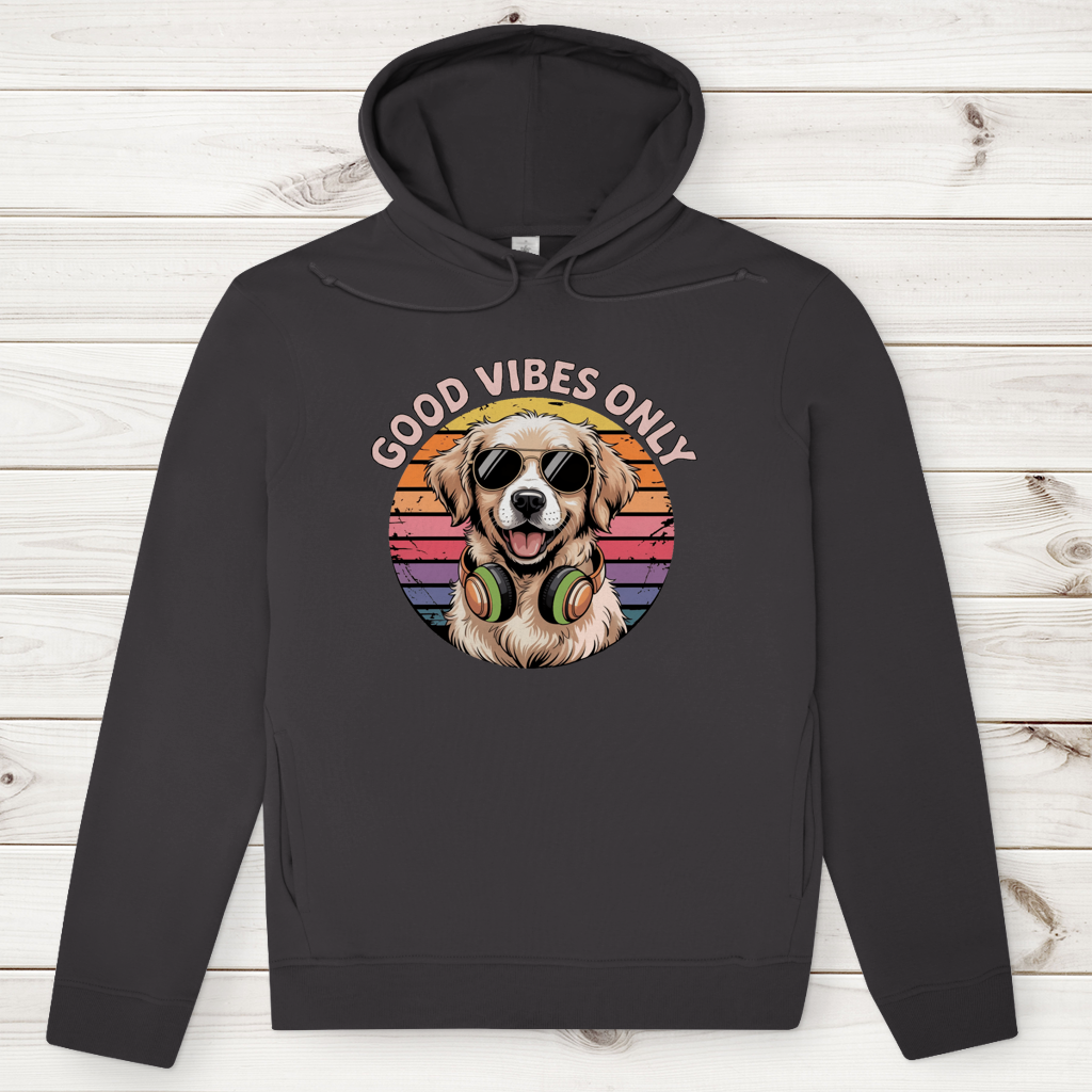 Herren Premium Bio Hoodie Good vibes only with dog