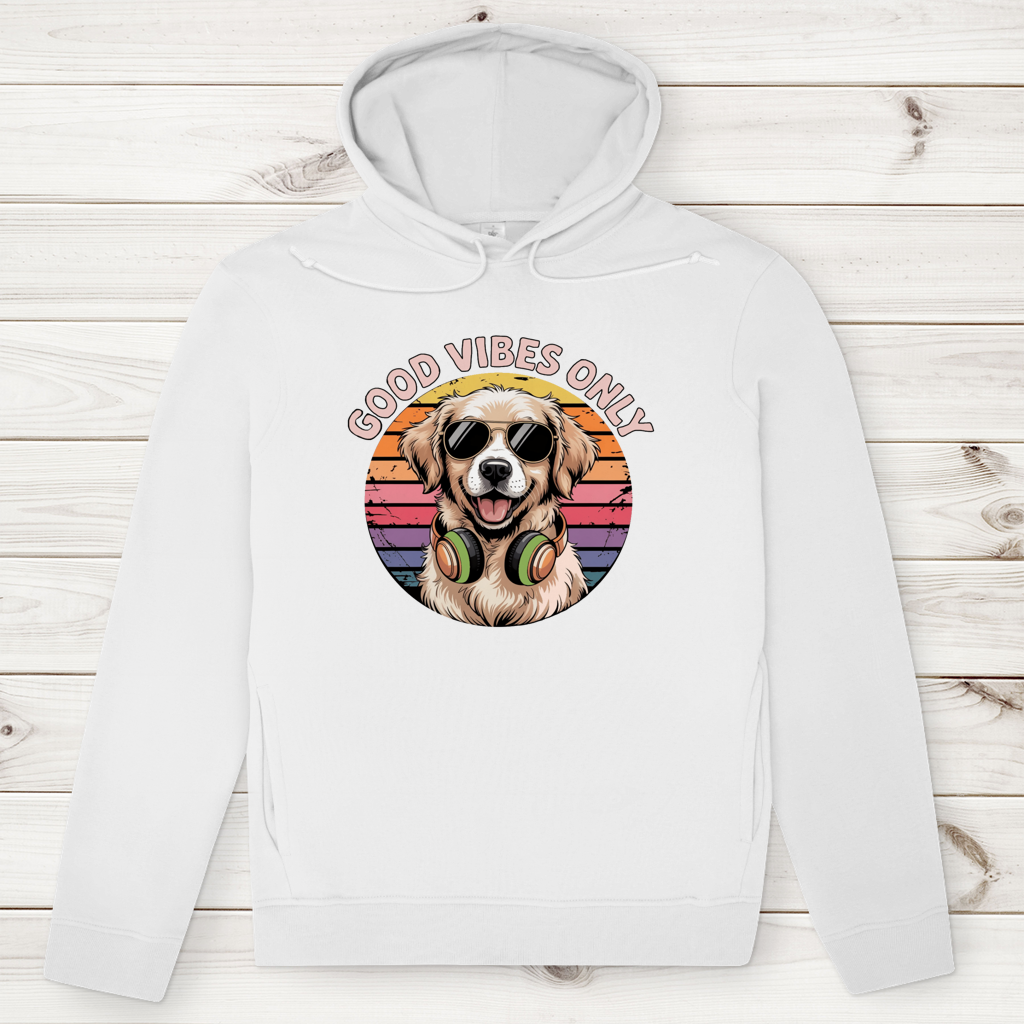 Herren Premium Bio Hoodie Good vibes only with dog