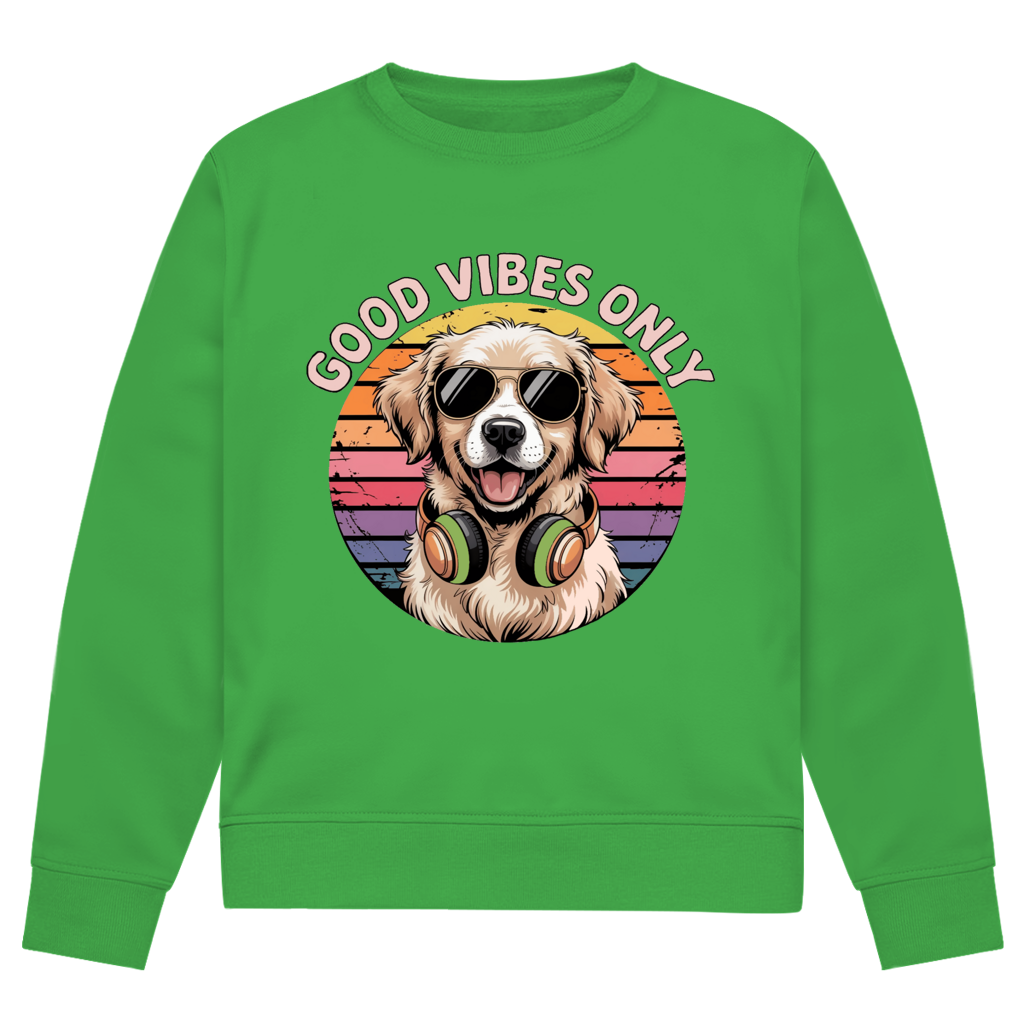 Herren Premium Bio Sweatshirt Good vibes only with dog