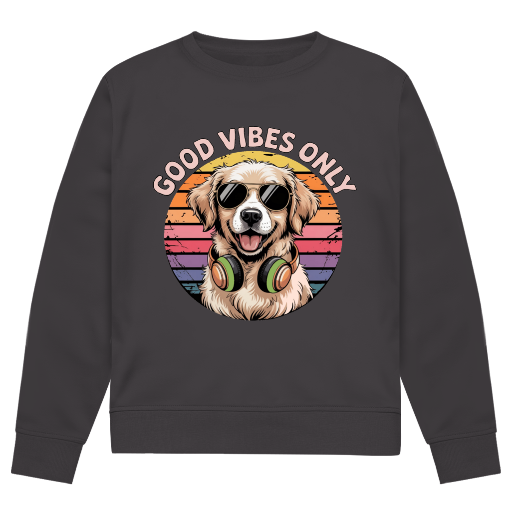 Herren Premium Bio Sweatshirt Good vibes only with dog