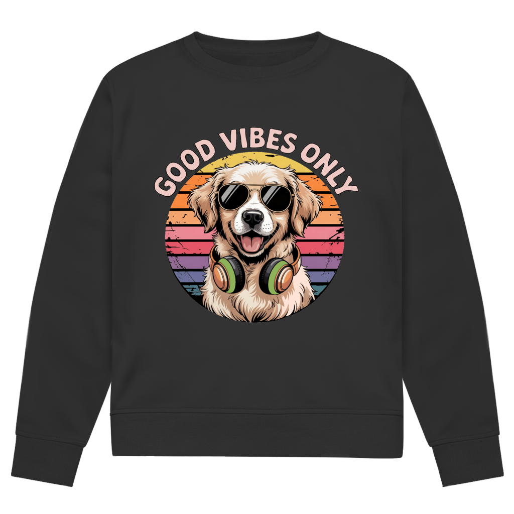 Herren Premium Bio Sweatshirt Good vibes only with dog