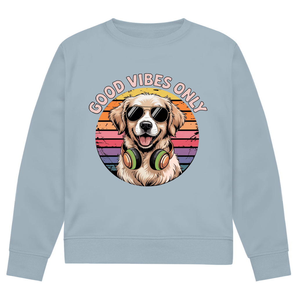 Herren Premium Bio Sweatshirt Good vibes only with dog