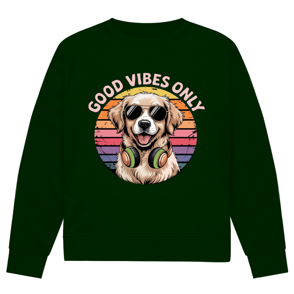 Herren Premium Bio Sweatshirt Good vibes only with dog