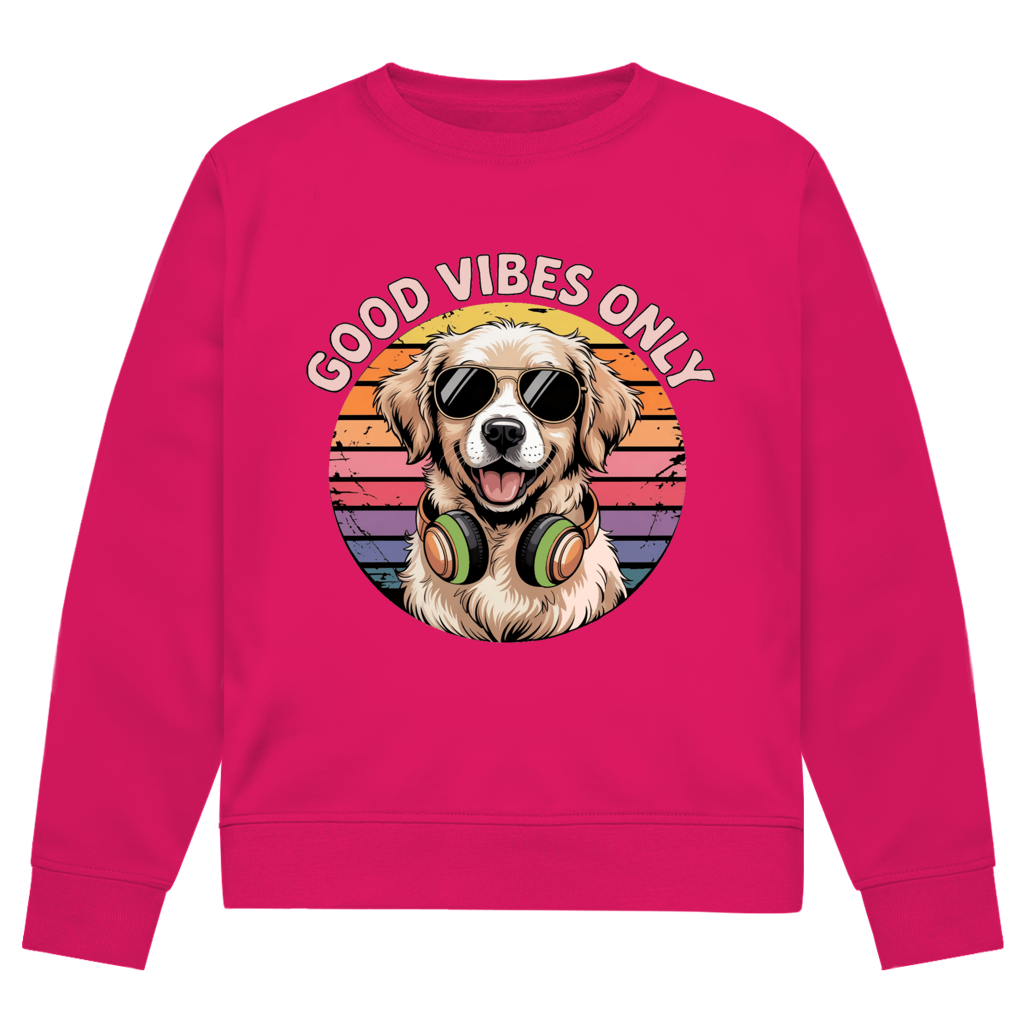 Herren Premium Bio Sweatshirt Good vibes only with dog