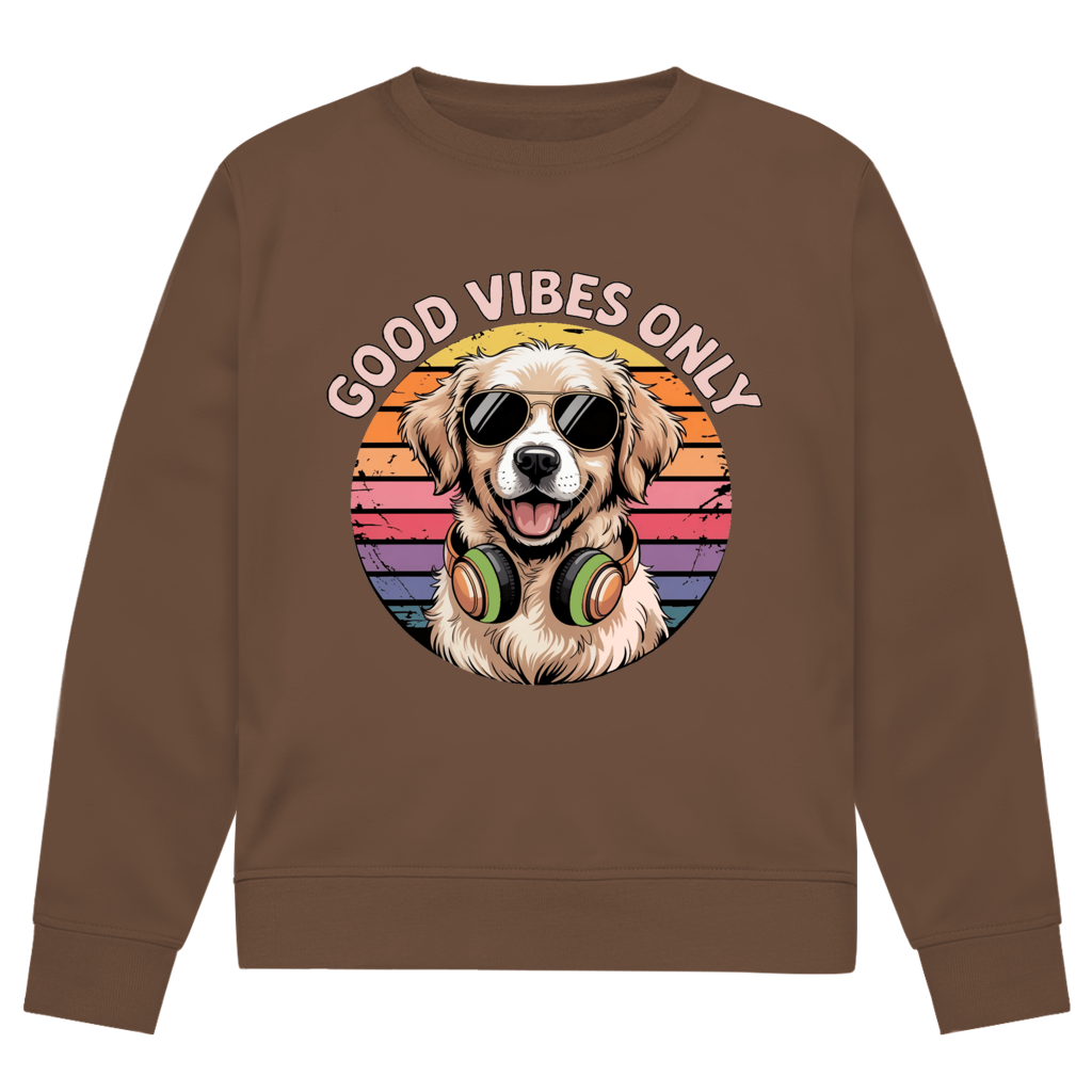 Herren Premium Bio Sweatshirt Good vibes only with dog