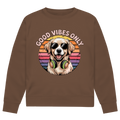Herren Premium Bio Sweatshirt Good vibes only with dog
