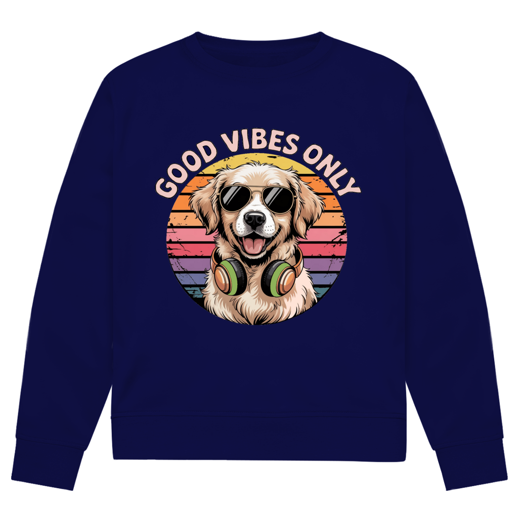 Herren Premium Bio Sweatshirt Good vibes only with dog