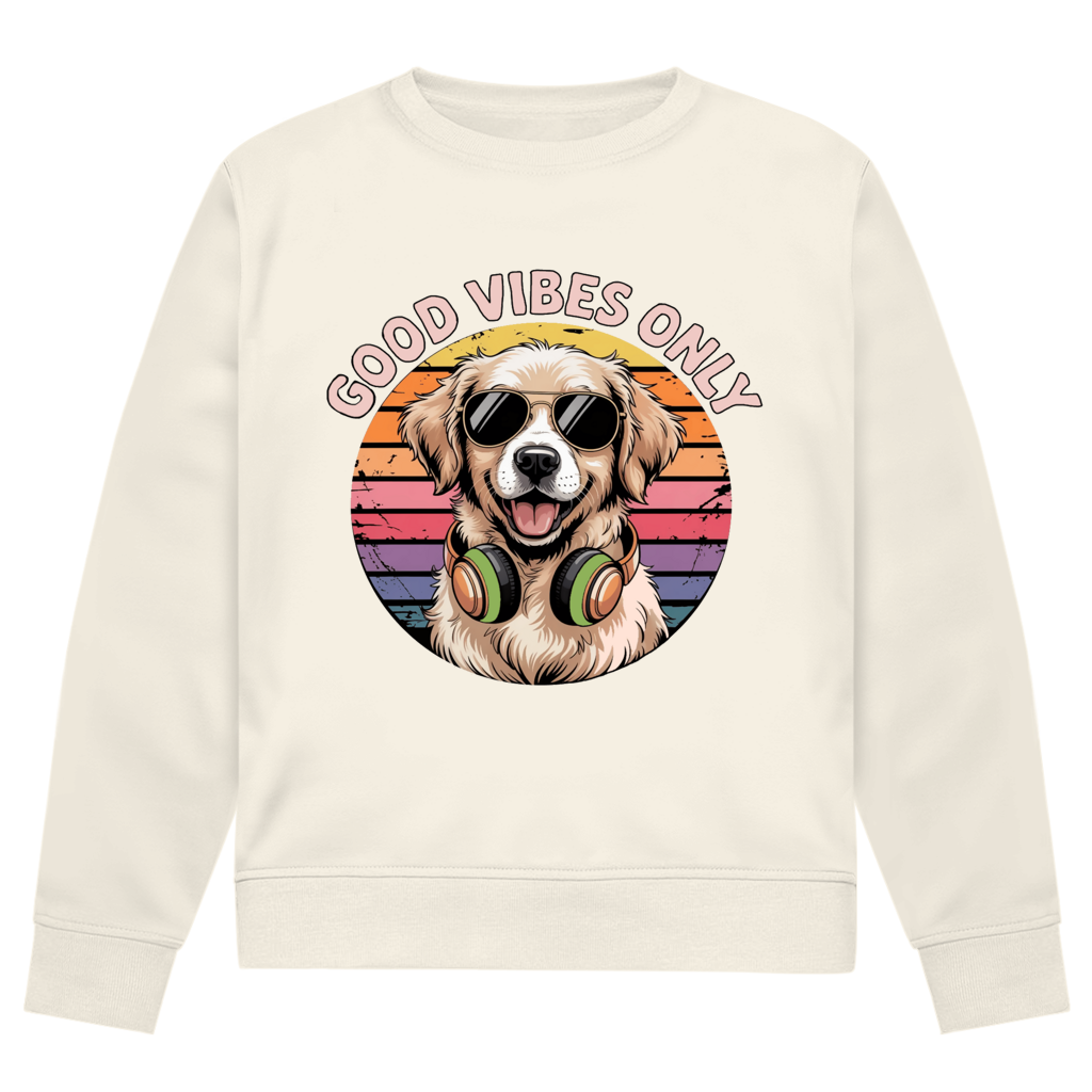Herren Premium Bio Sweatshirt Good vibes only with dog