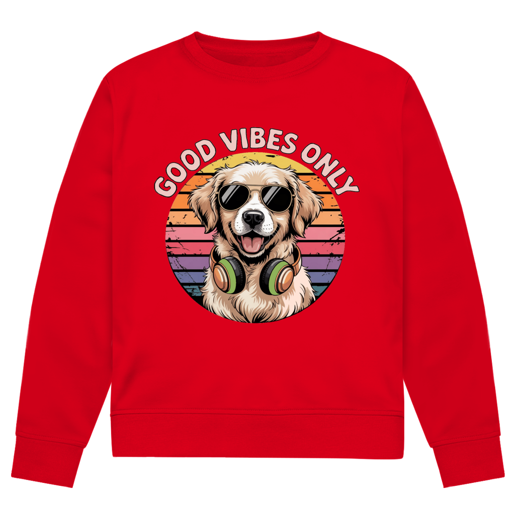 Herren Premium Bio Sweatshirt Good vibes only with dog
