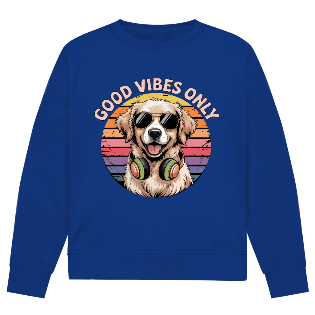 Herren Premium Bio Sweatshirt Good vibes only with dog