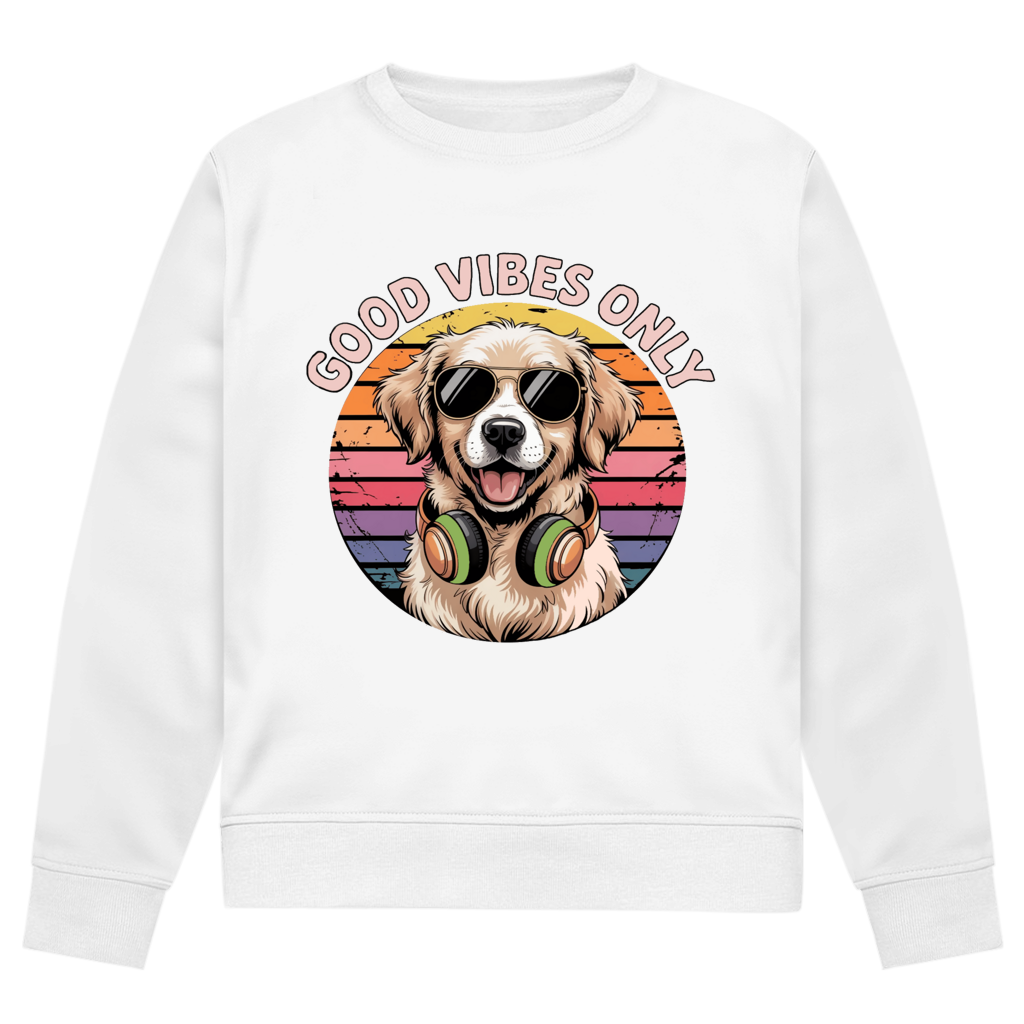 Herren Premium Bio Sweatshirt Good vibes only with dog