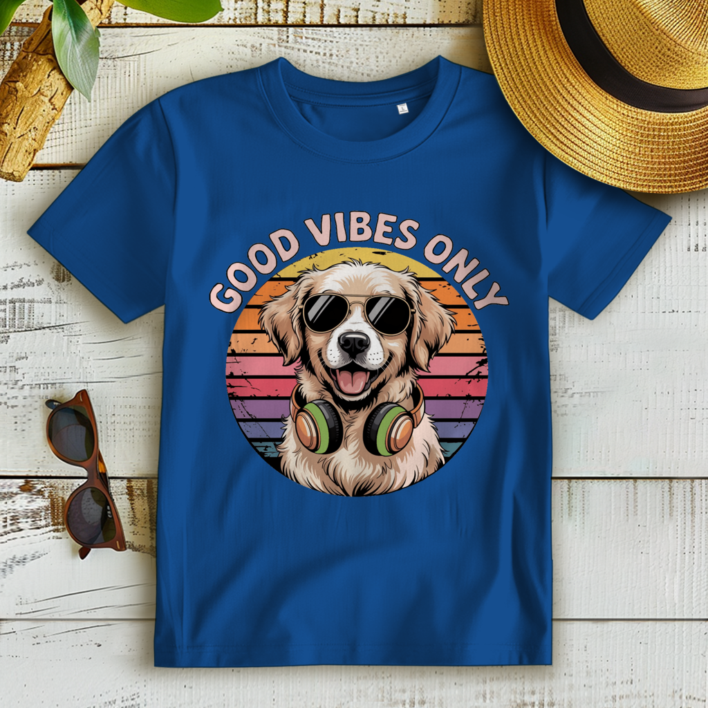 Damen Premium Bio T-Shirt Good vibes only with dog