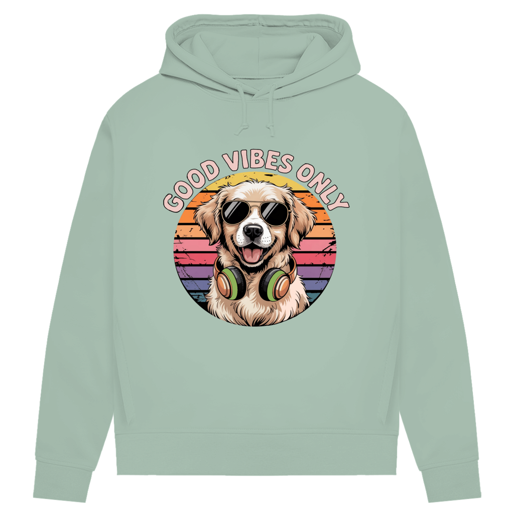 Damen Premium Bio Hoodie Good vibes only with dog