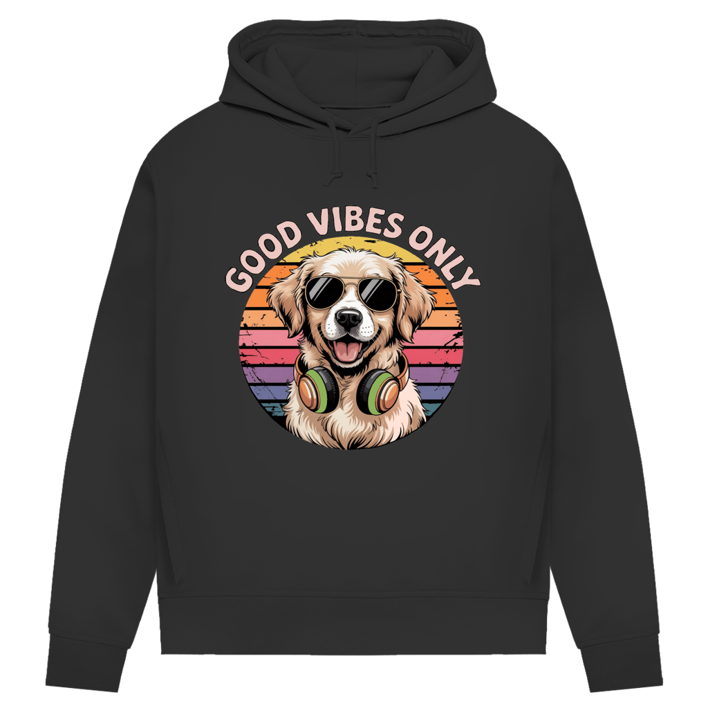 Damen Premium Bio Hoodie Good vibes only with dog
