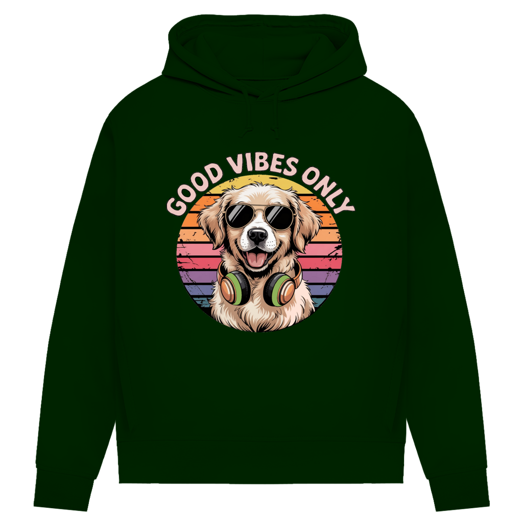 Damen Premium Bio Hoodie Good vibes only with dog