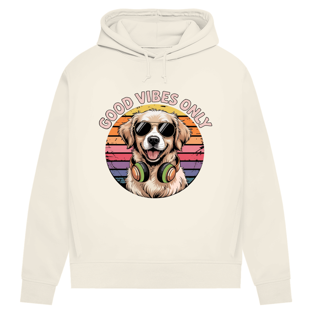 Damen Premium Bio Hoodie Good vibes only with dog