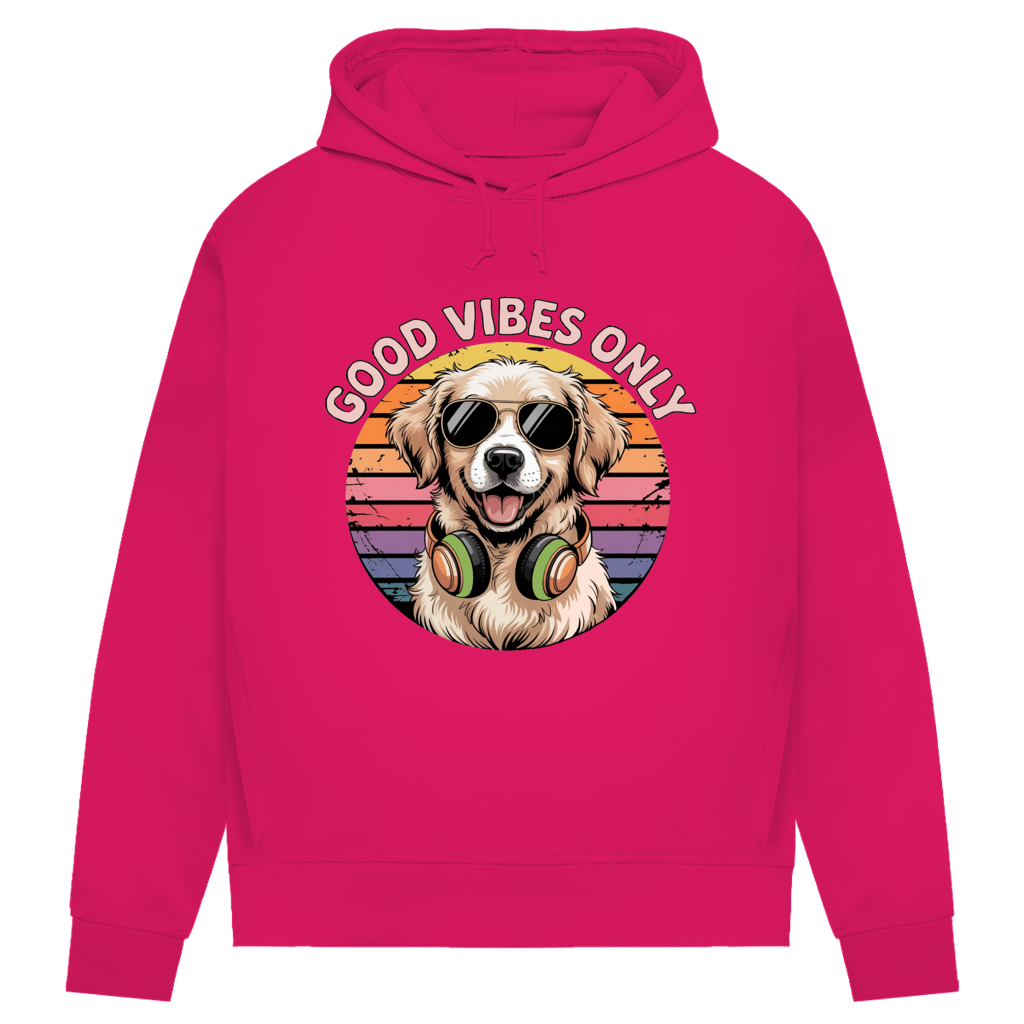 Damen Premium Bio Hoodie Good vibes only with dog