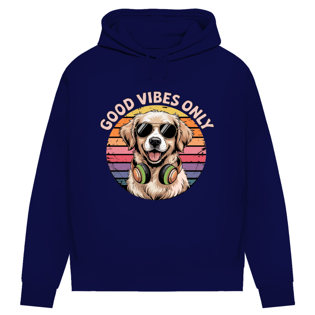 Damen Premium Bio Hoodie Good vibes only with dog