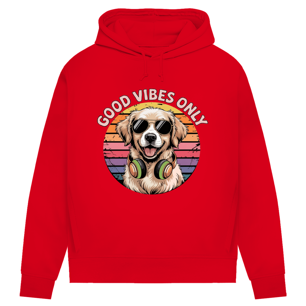 Damen Premium Bio Hoodie Good vibes only with dog