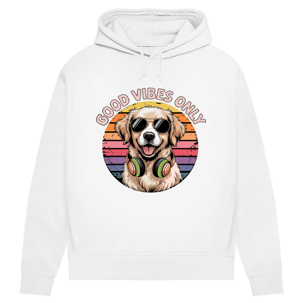 Damen Premium Bio Hoodie Good vibes only with dog