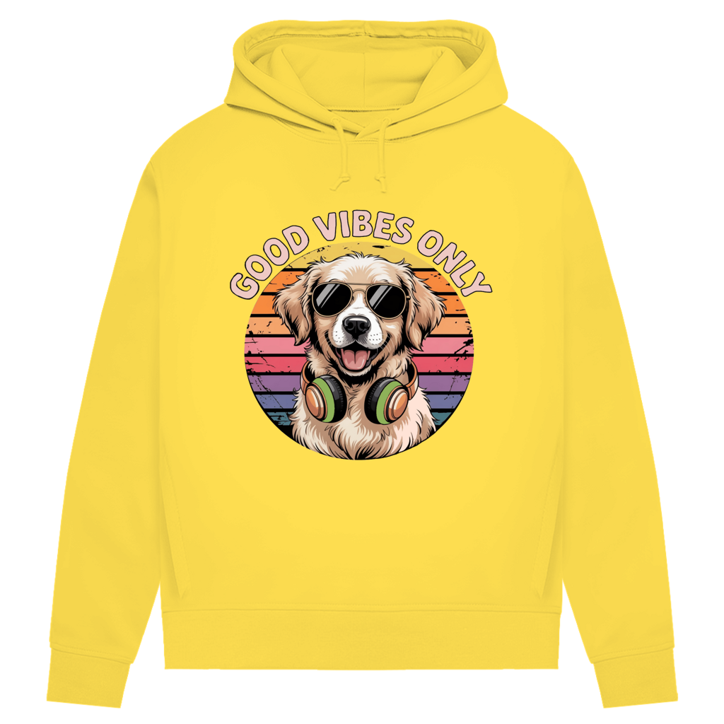 Damen Premium Bio Hoodie Good vibes only with dog