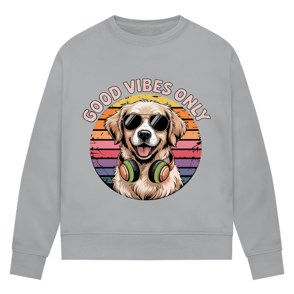 Damen Premium Bio Sweatshirt Good vibes only with dog