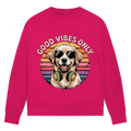 Damen Premium Bio Sweatshirt Good vibes only with dog
