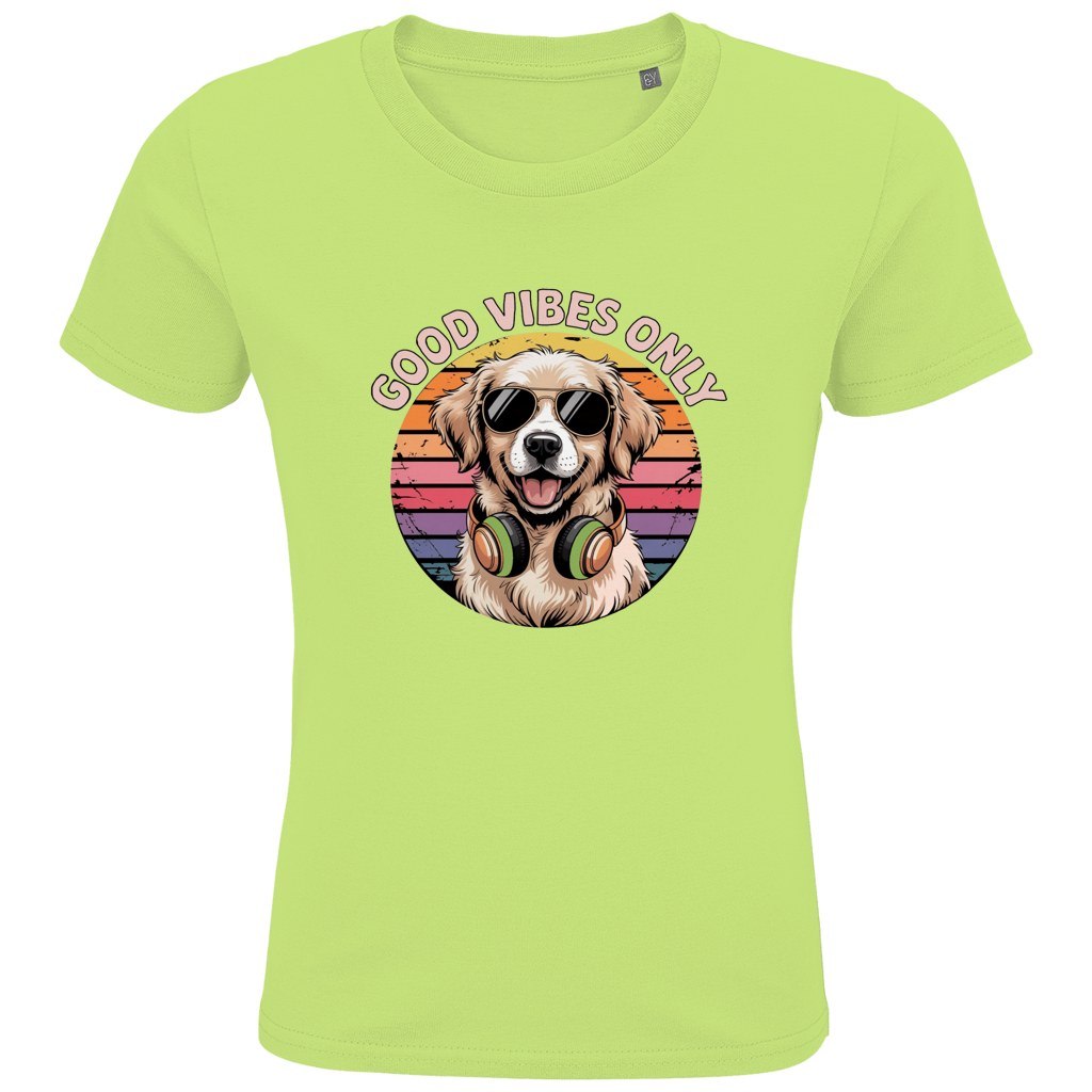 Kids Premium Bio T-Shirt Good vibes only with dog