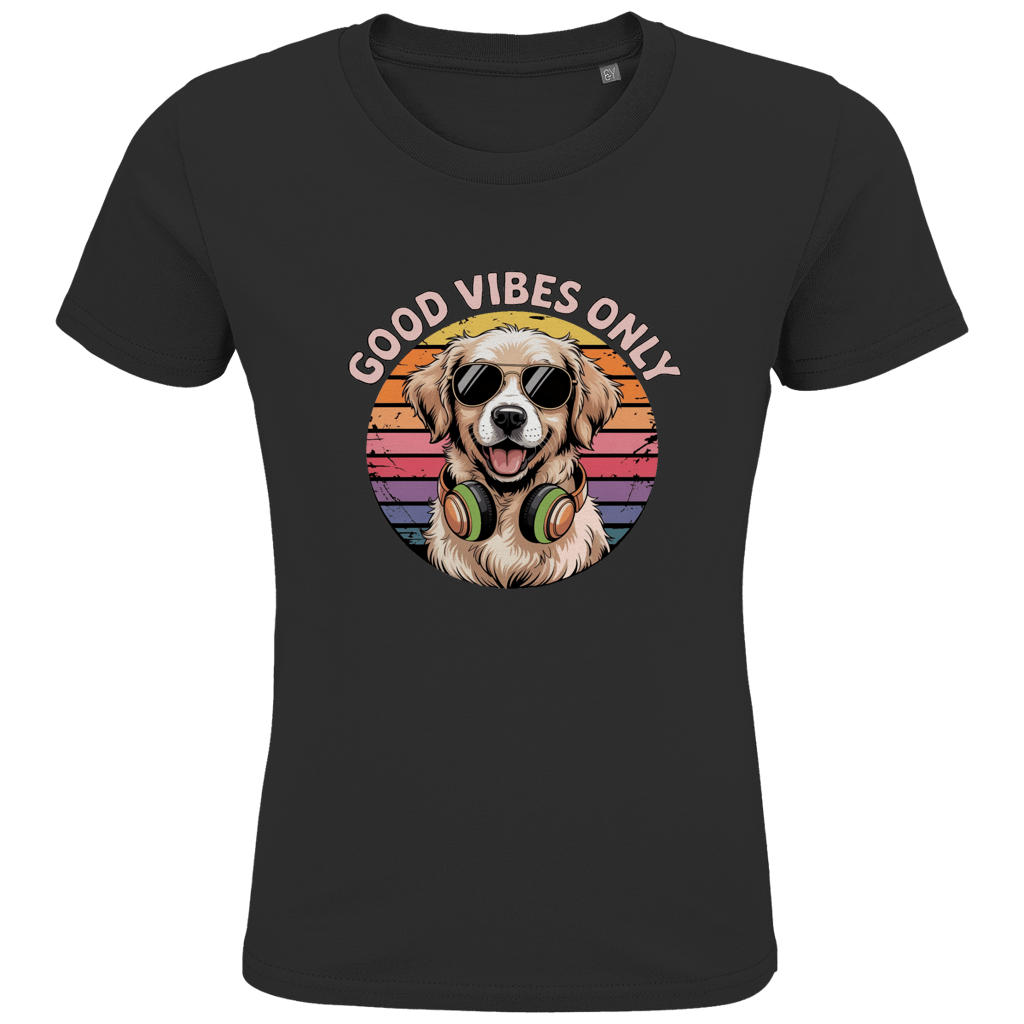 Kids Premium Bio T-Shirt Good vibes only with dog