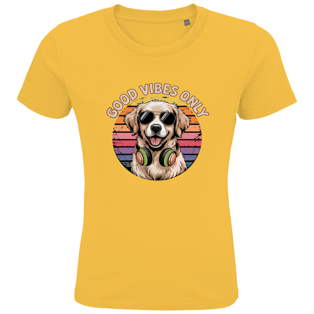 Kids Premium Bio T-Shirt Good vibes only with dog