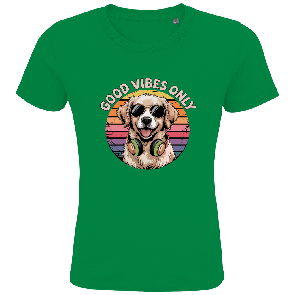 Kids Premium Bio T-Shirt Good vibes only with dog