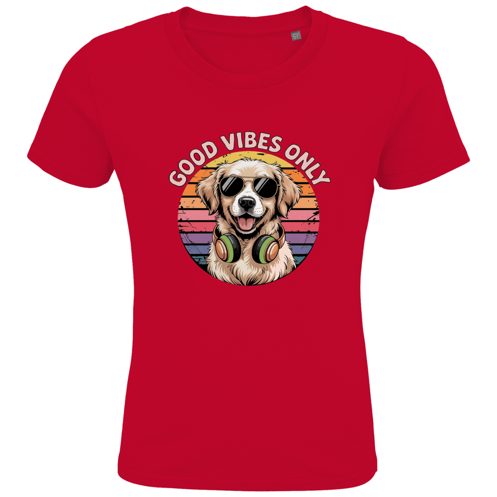 Kids Premium Bio T-Shirt Good vibes only with dog