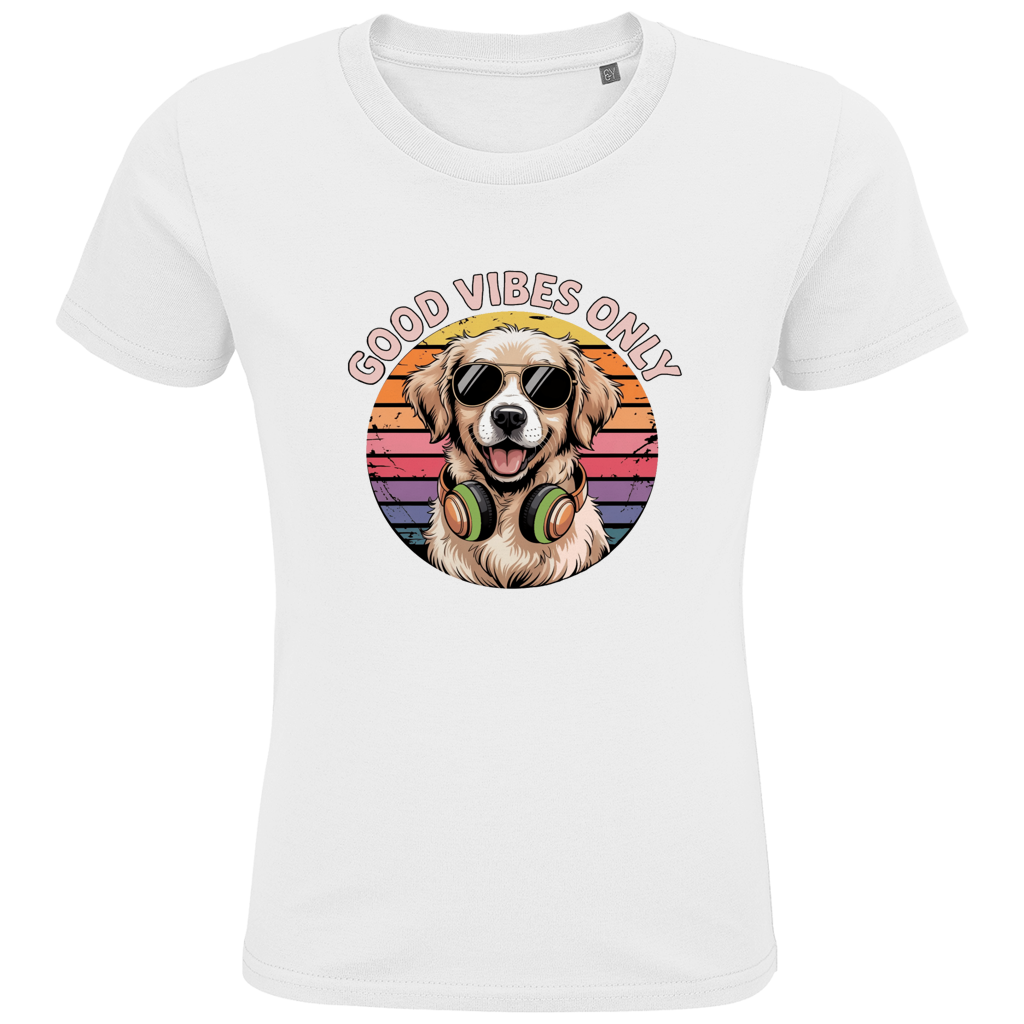 Kids Premium Bio T-Shirt Good vibes only with dog