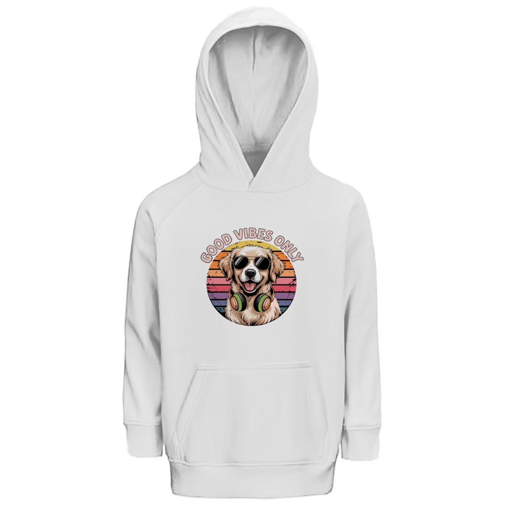 Kinder Premium Bio Hoodie Good vibes only with dog