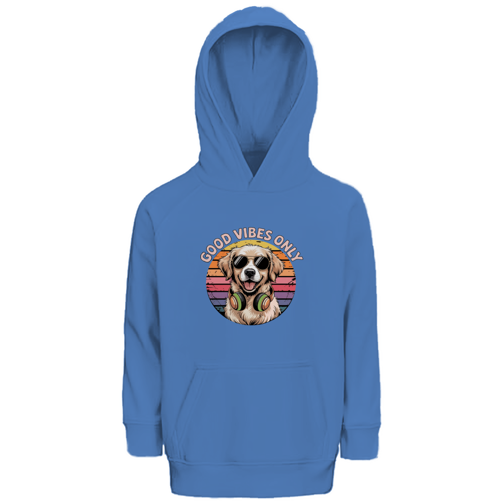 Kinder Premium Bio Hoodie Good vibes only with dog