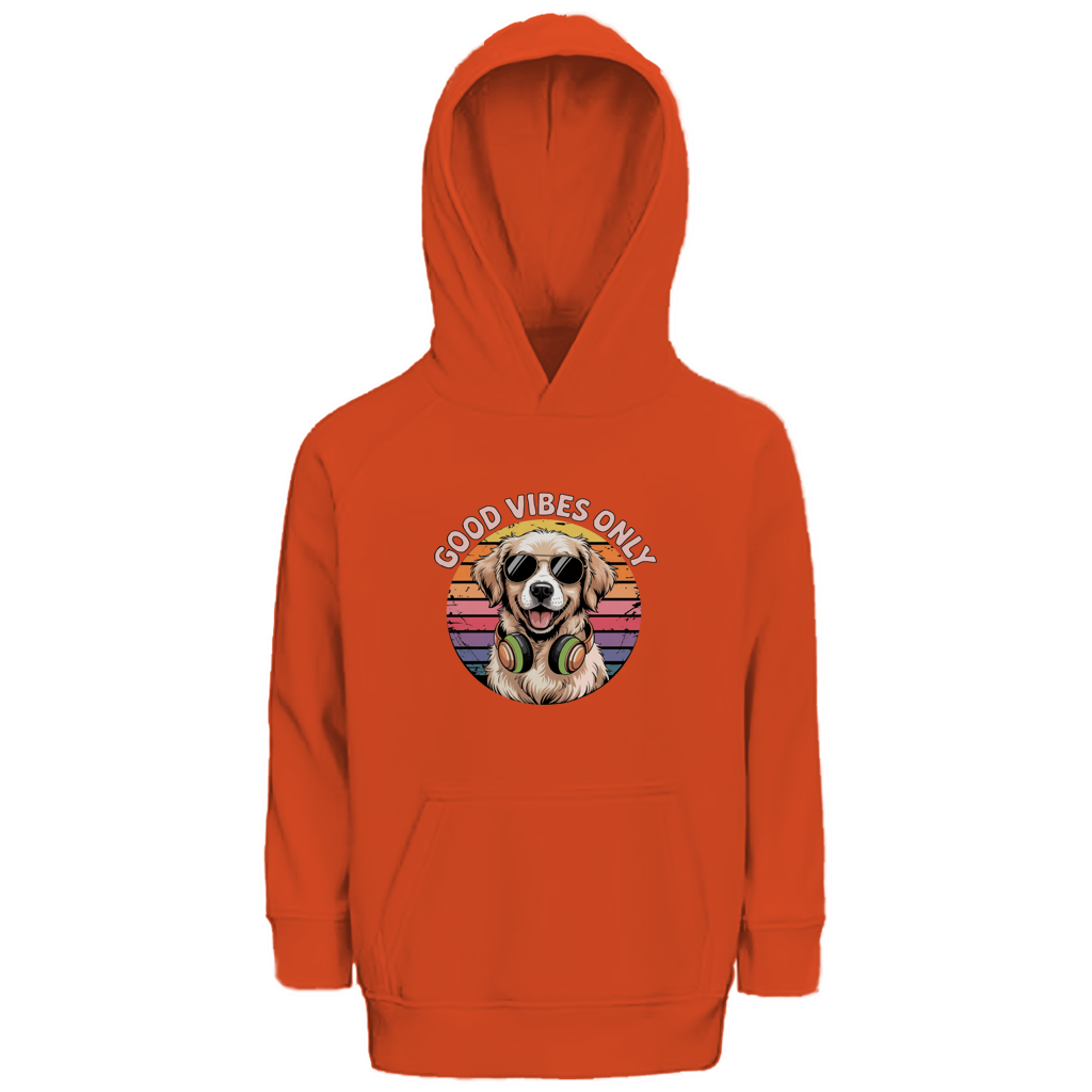 Kinder Premium Bio Hoodie Good vibes only with dog
