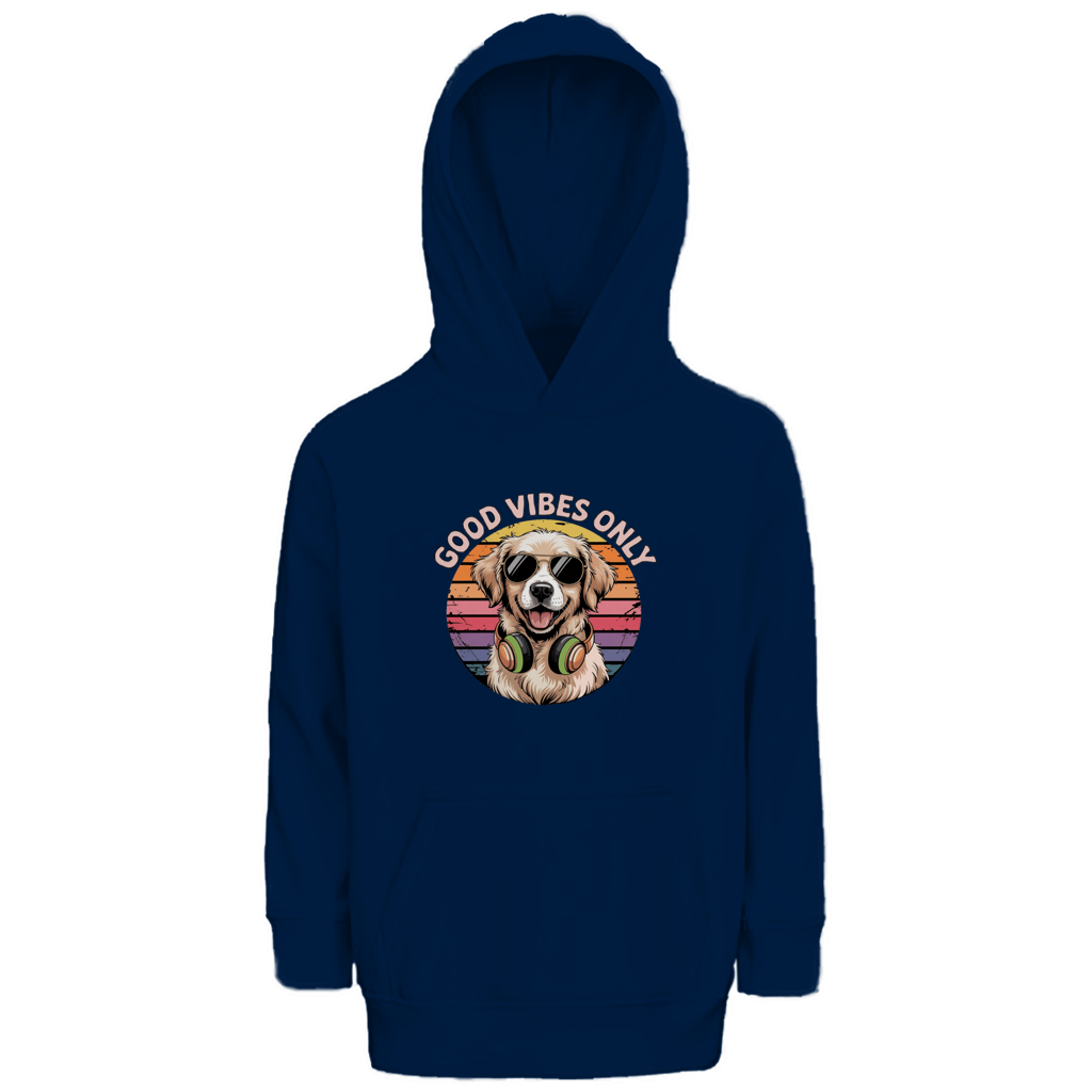 Kinder Premium Bio Hoodie Good vibes only with dog