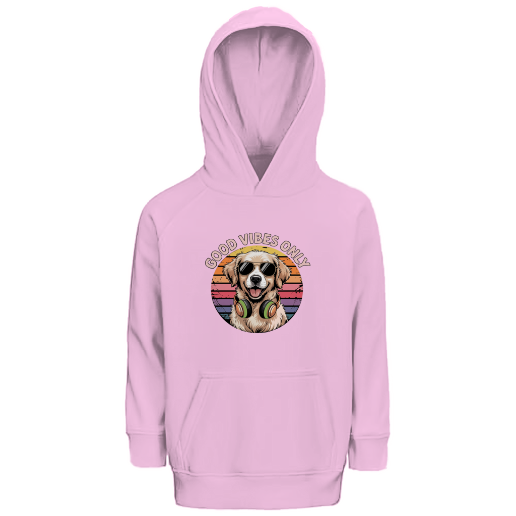 Kinder Premium Bio Hoodie Good vibes only with dog