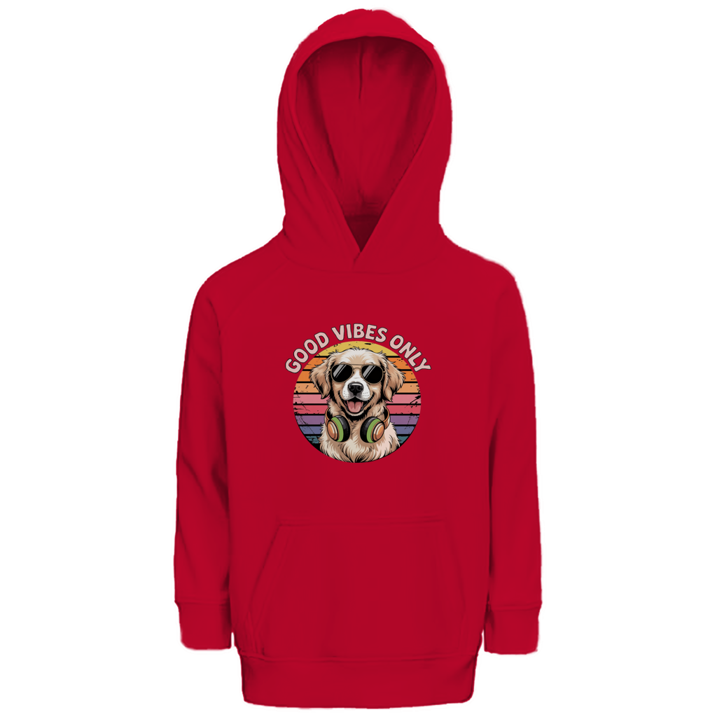 Kinder Premium Bio Hoodie Good vibes only with dog