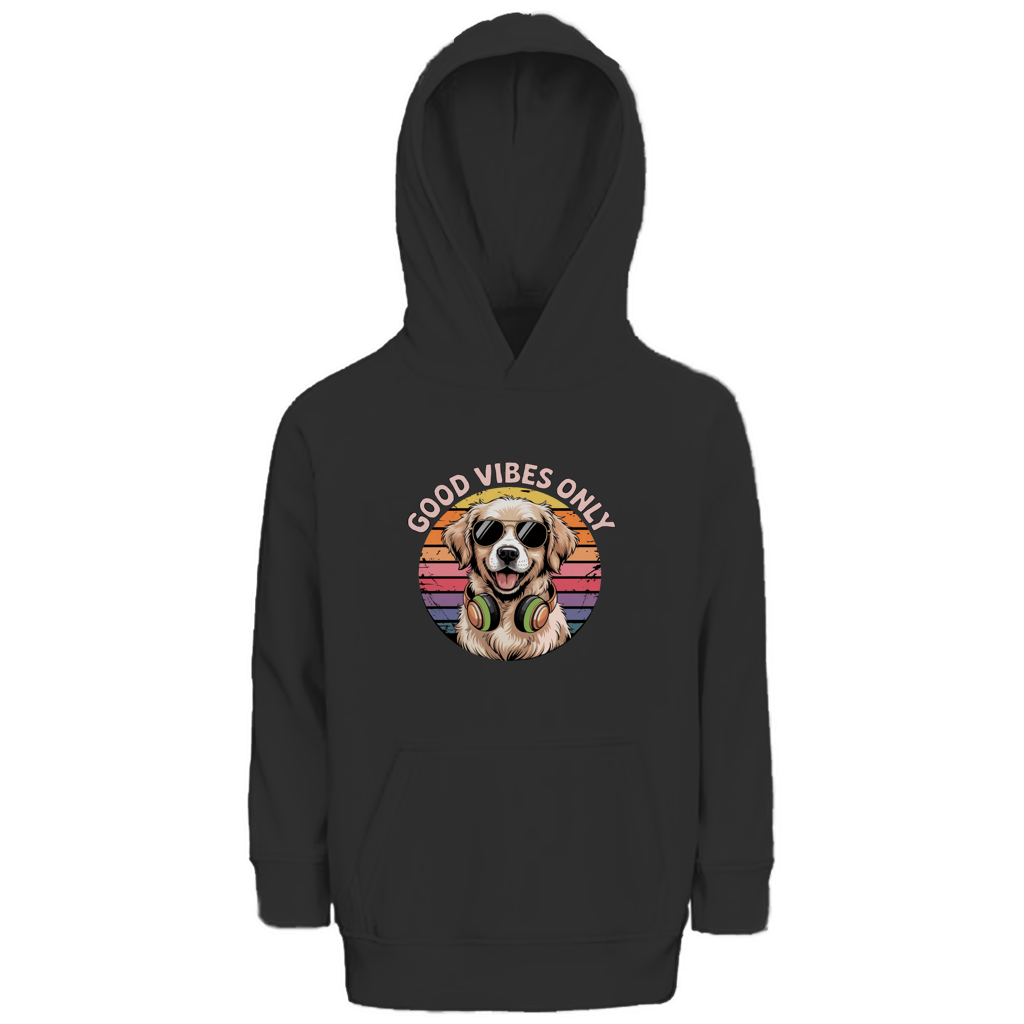 Kinder Premium Bio Hoodie Good vibes only with dog