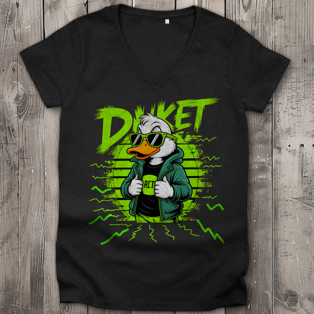 Damen Premium Bio V-Neck T-Shirt Ducket Hans