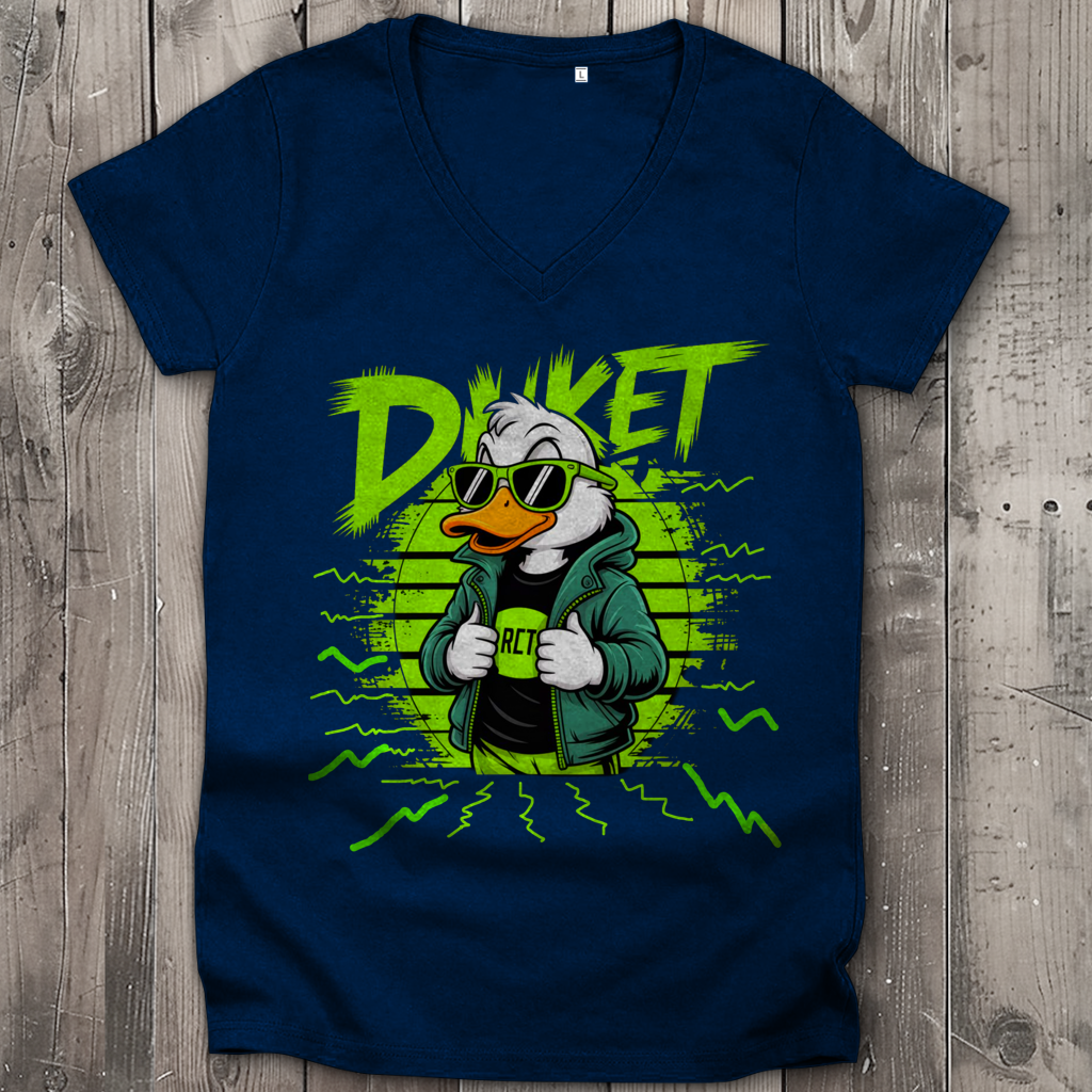 Damen Premium Bio V-Neck T-Shirt Ducket Hans