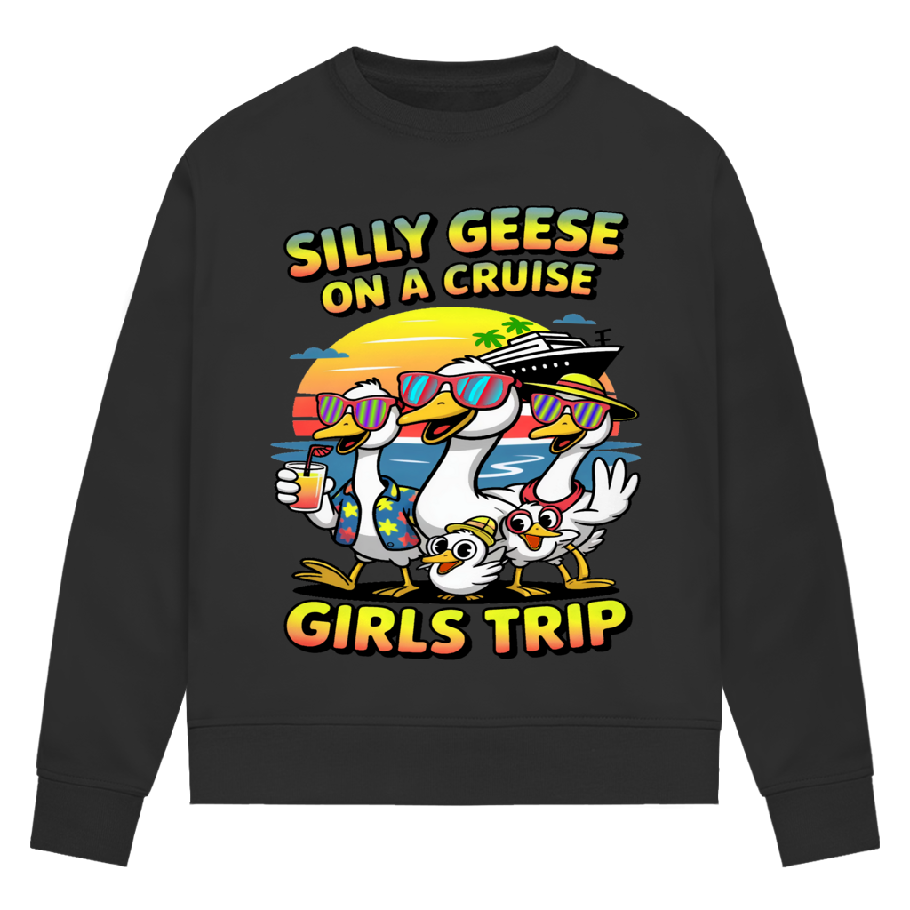 Damen Premium Bio Sweatshirt Silly Geese