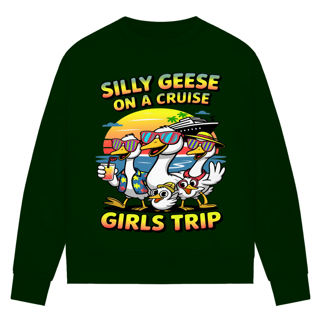 Damen Premium Bio Sweatshirt Silly Geese