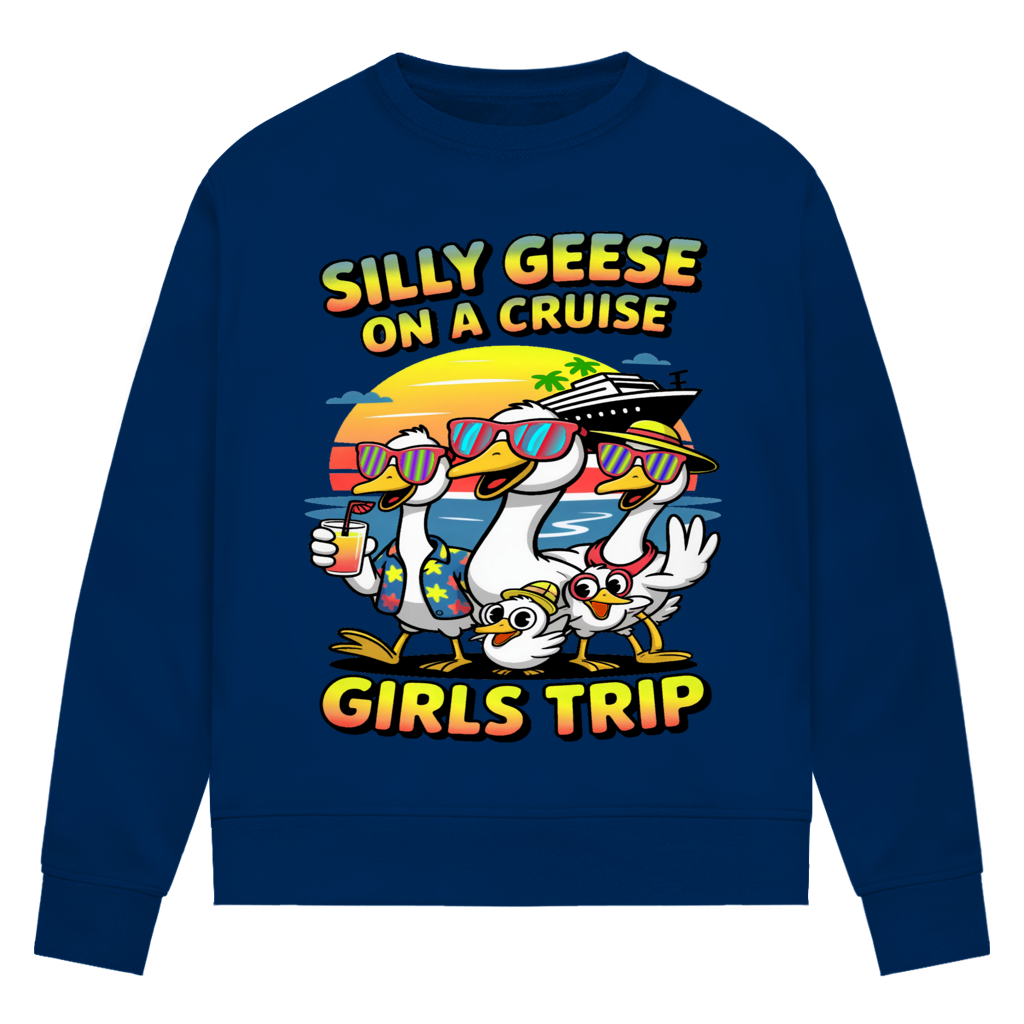 Damen Premium Bio Sweatshirt Silly Geese