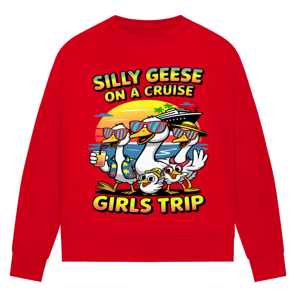 Damen Premium Bio Sweatshirt Silly Geese