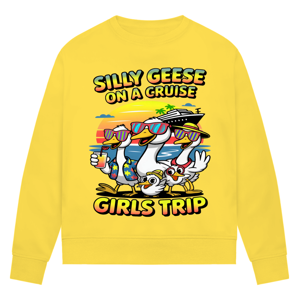 Damen Premium Bio Sweatshirt Silly Geese