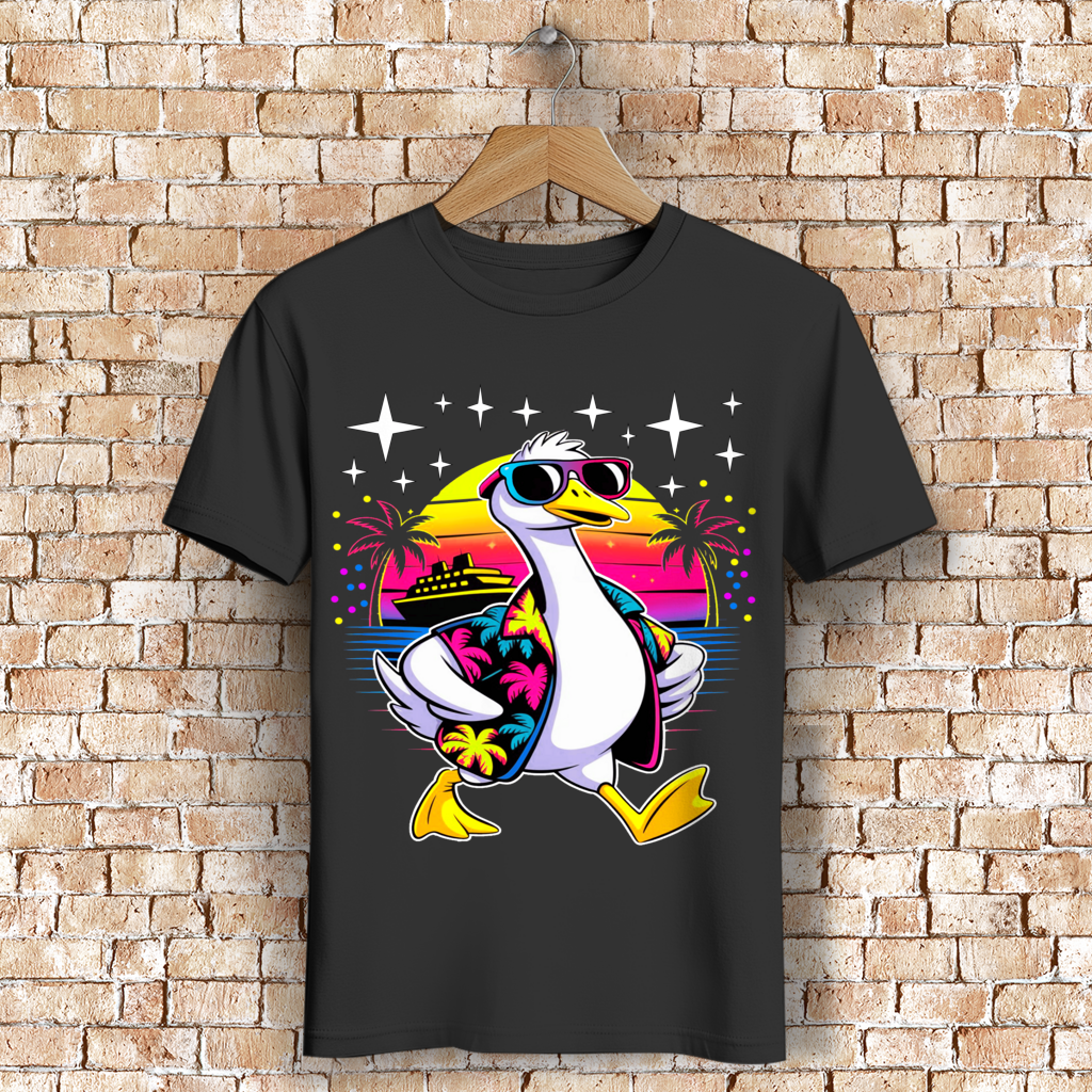 Herren Premium Bio T-Shirt Hans the Duck on Vacation