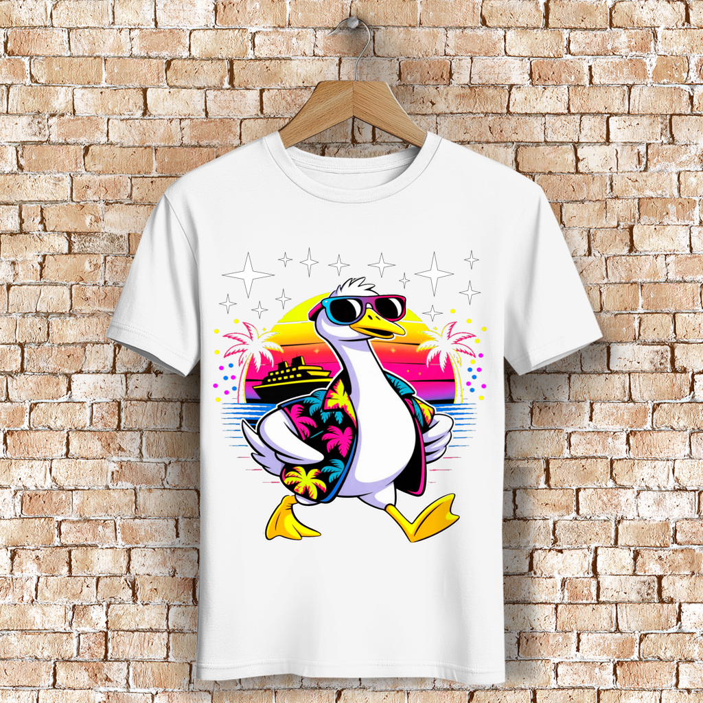 Herren Premium Bio T-Shirt Hans the Duck on Vacation